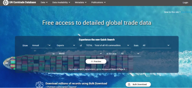 联合国商品贸易数据库 联合国商品贸易数据库
